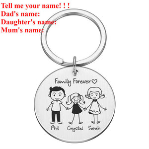 Love Cute Keychain Engraved Custom Family Gifts For Parents Children Present Keyring Bag Charm Families Member Gift Key Chain