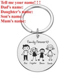 Love Cute Keychain Engraved Custom Family Gifts For Parents Children Present Keyring Bag Charm Families Member Gift Key Chain