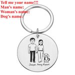 Love Cute Keychain Engraved Custom Family Gifts For Parents Children Present Keyring Bag Charm Families Member Gift Key Chain