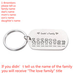 Love Cute Keychain Engraved Custom Family Gifts For Parents Children Present Keyring Bag Charm Families Member Gift Key Chain