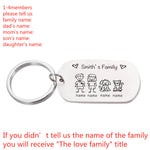 Love Cute Keychain Engraved Custom Family Gifts For Parents Children Present Keyring Bag Charm Families Member Gift Key Chain