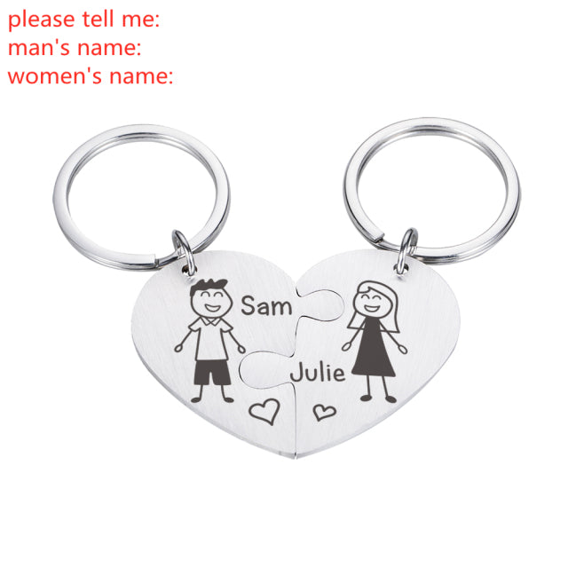 Love Cute Keychain Engraved Custom Family Gifts For Parents Children Present Keyring Bag Charm Families Member Gift Key Chain