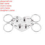 Love Cute Keychain Engraved Custom Family Gifts For Parents Children Present Keyring Bag Charm Families Member Gift Key Chain