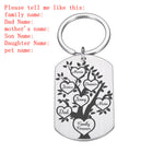 Love Cute Keychain Engraved Custom Family Gifts For Parents Children Present Keyring Bag Charm Families Member Gift Key Chain